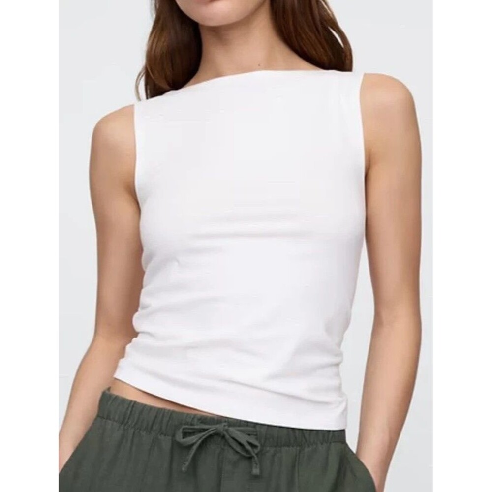 GAP Women's BOATNECK TANK TOP size Large White - NEW!